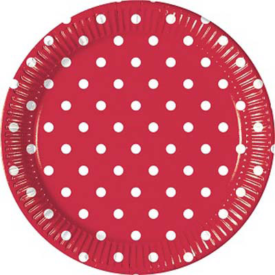 PIATTI 20 CM POIS ROSSO